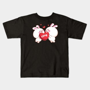 Bunnies In Love Kids T-Shirt